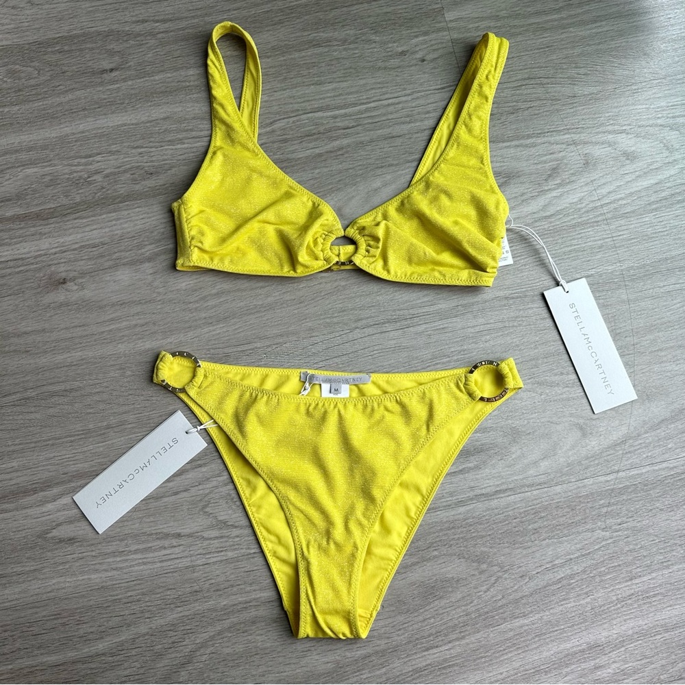 Stella McCartney Glitter with Rings Swimsuit: Triangle Bra end Mini Brief